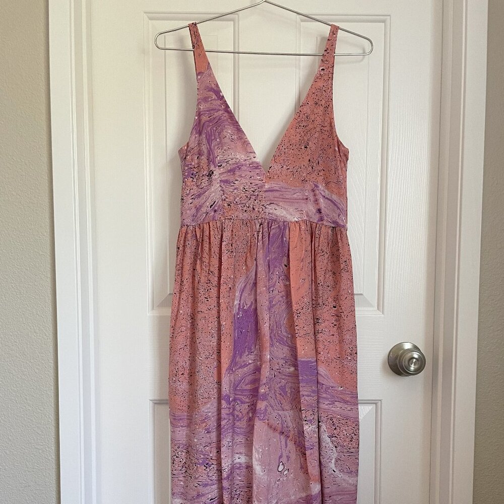 NWT, ASOS Midi Absract Dess, Light Pink & Purple, Size EUR 38/ Small